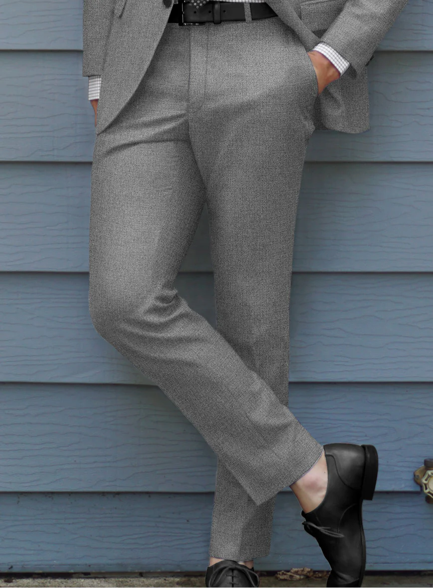 Scabal Lissar Light Gray Wool Pants - Image 2