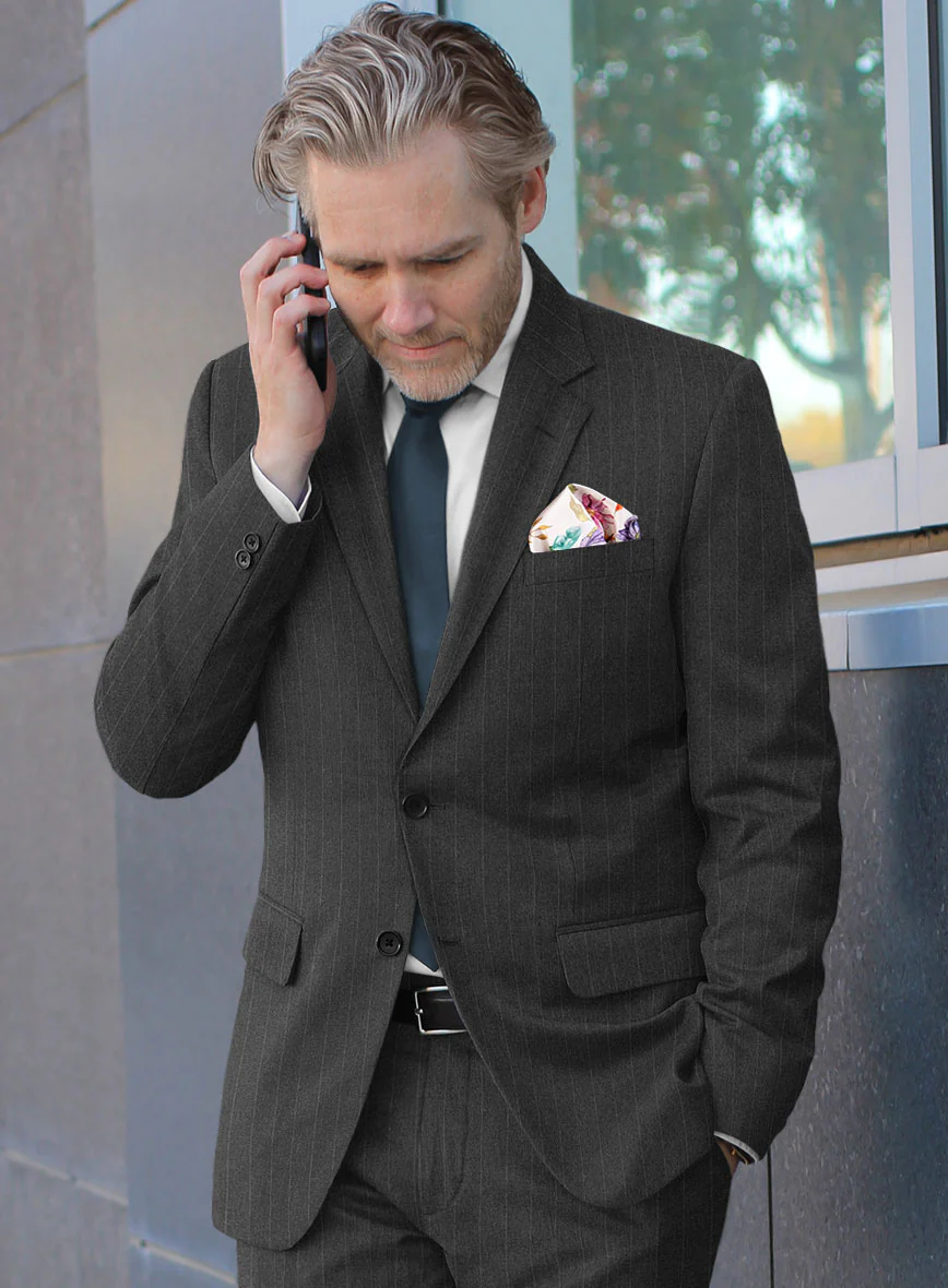 Scabal Litni Stripe Gray Wool Jacket - Image 2