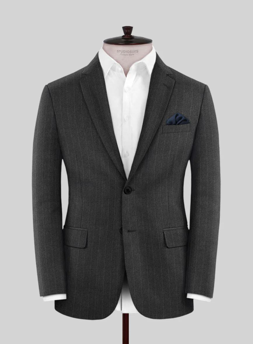 Scabal Litni Stripe Gray Wool Suit - Image 3