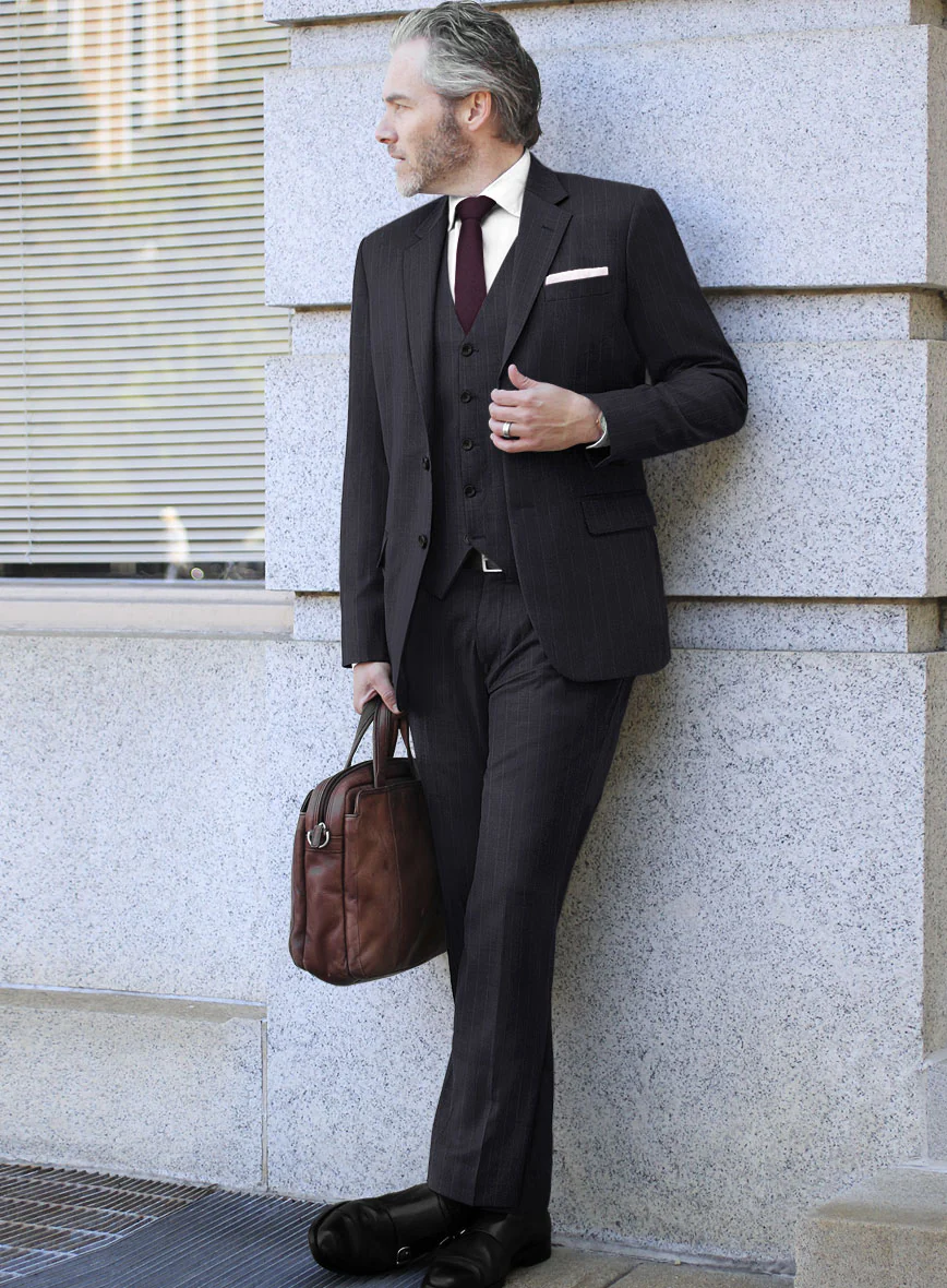 Scabal Lizaro Stripe Blue Wool Suit - Image 2