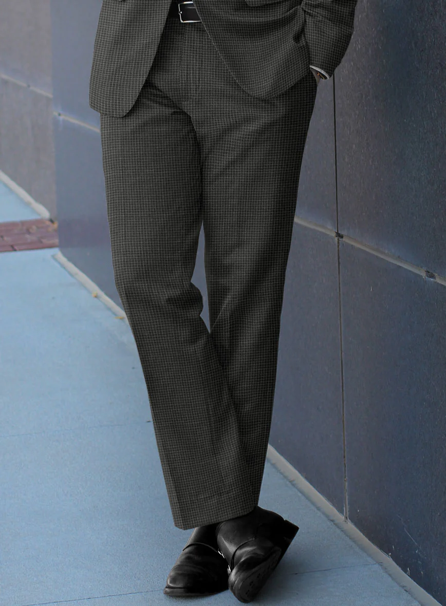 Scabal Londoner Adiel Grid Gray Wool Pants - Image 2