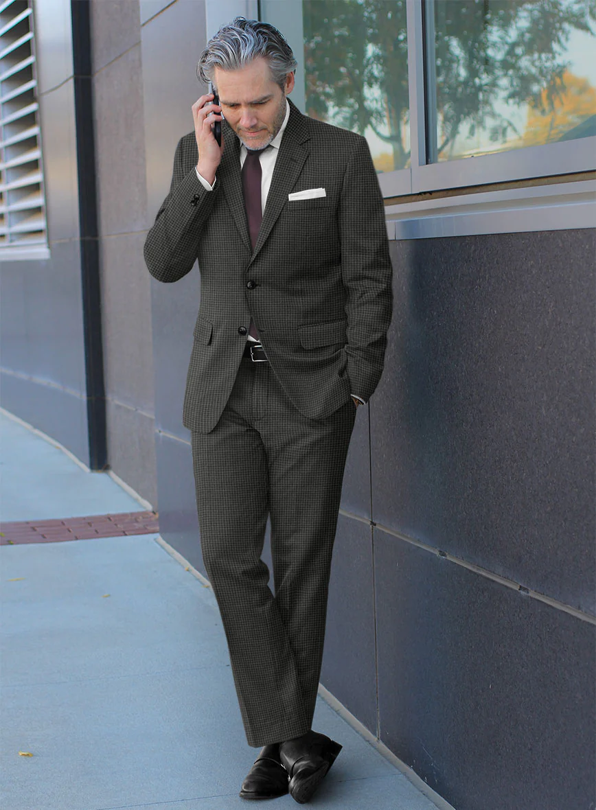 Scabal Londoner Adiel Grid Gray Wool Suit - Image 2