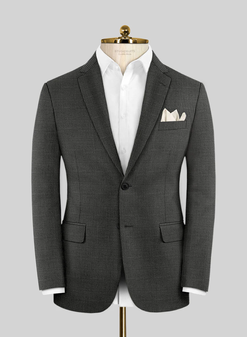 Scabal Londoner Adiel Grid Gray Wool Suit - Image 3
