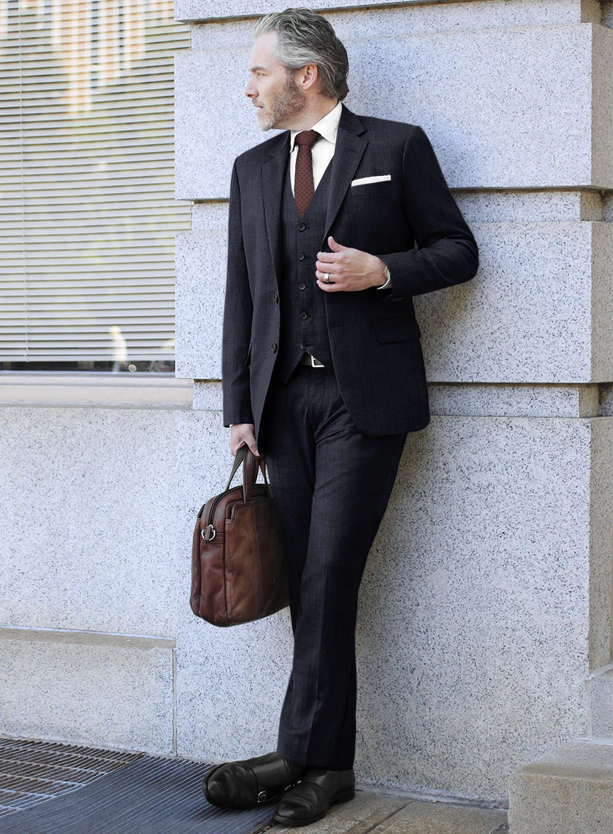 Scabal Londoner Allamo Stripe Blue Wool Suit - Image 2