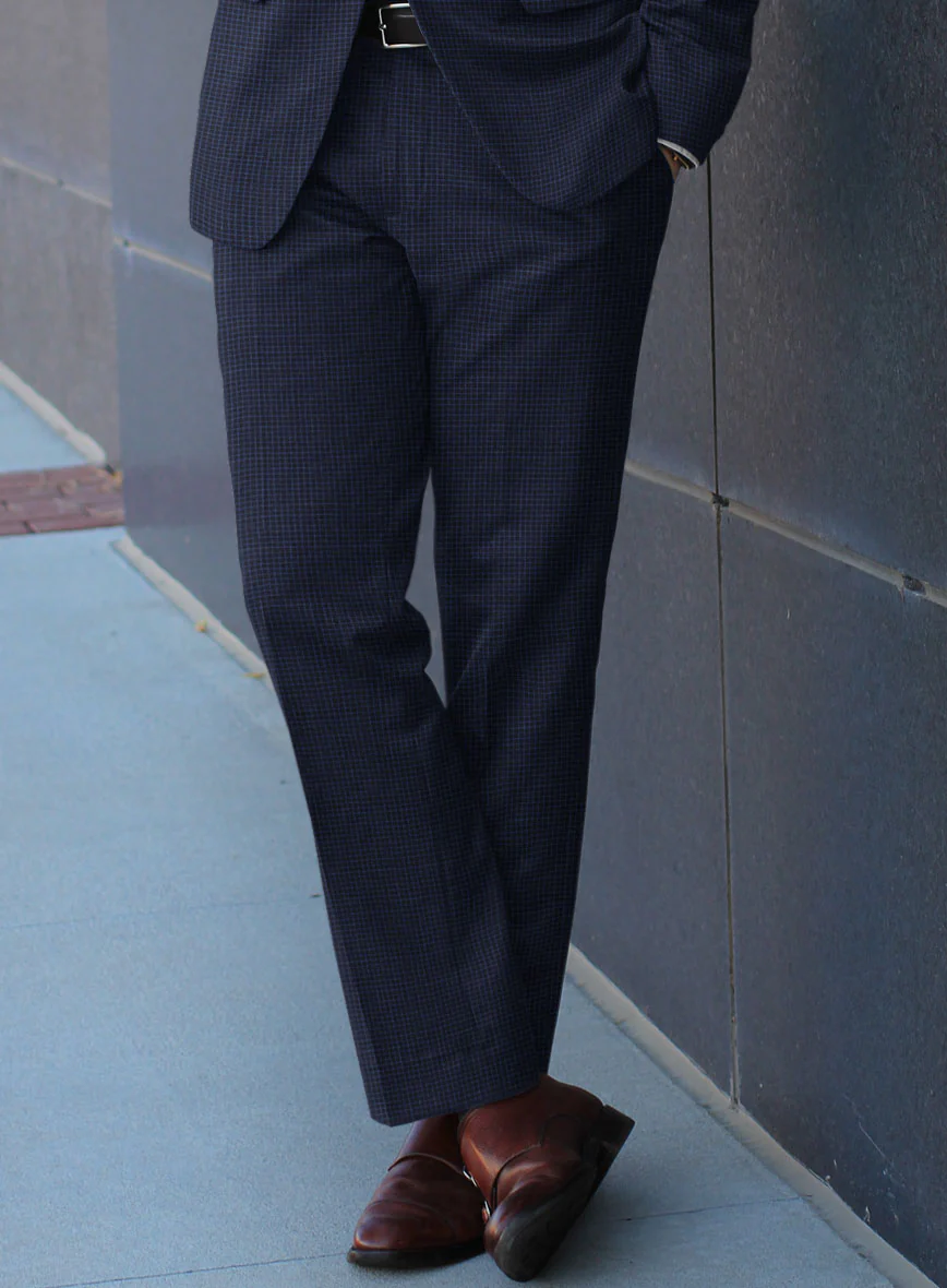 Scabal Londoner Asario Grid Blue Wool Suit - Image 4