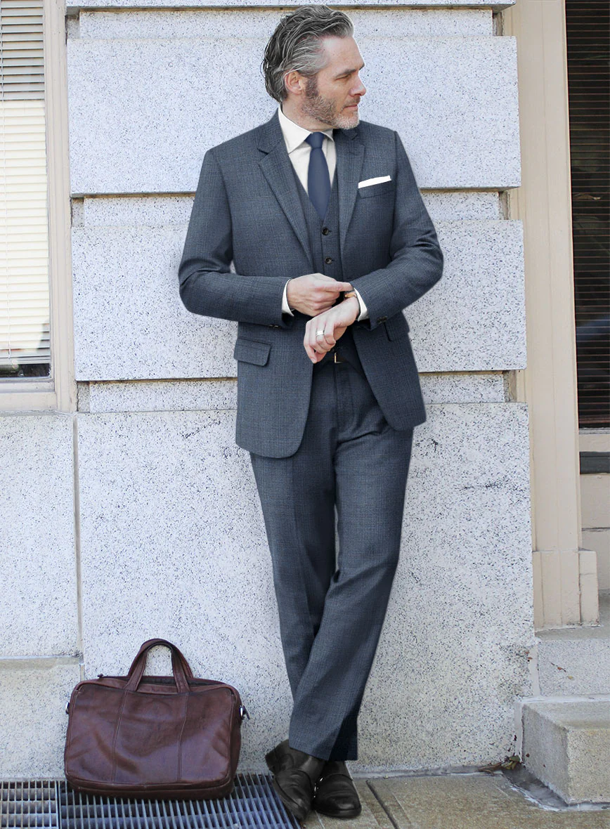 Scabal Londoner Blasi Checks Blue Wool Suit - Image 2