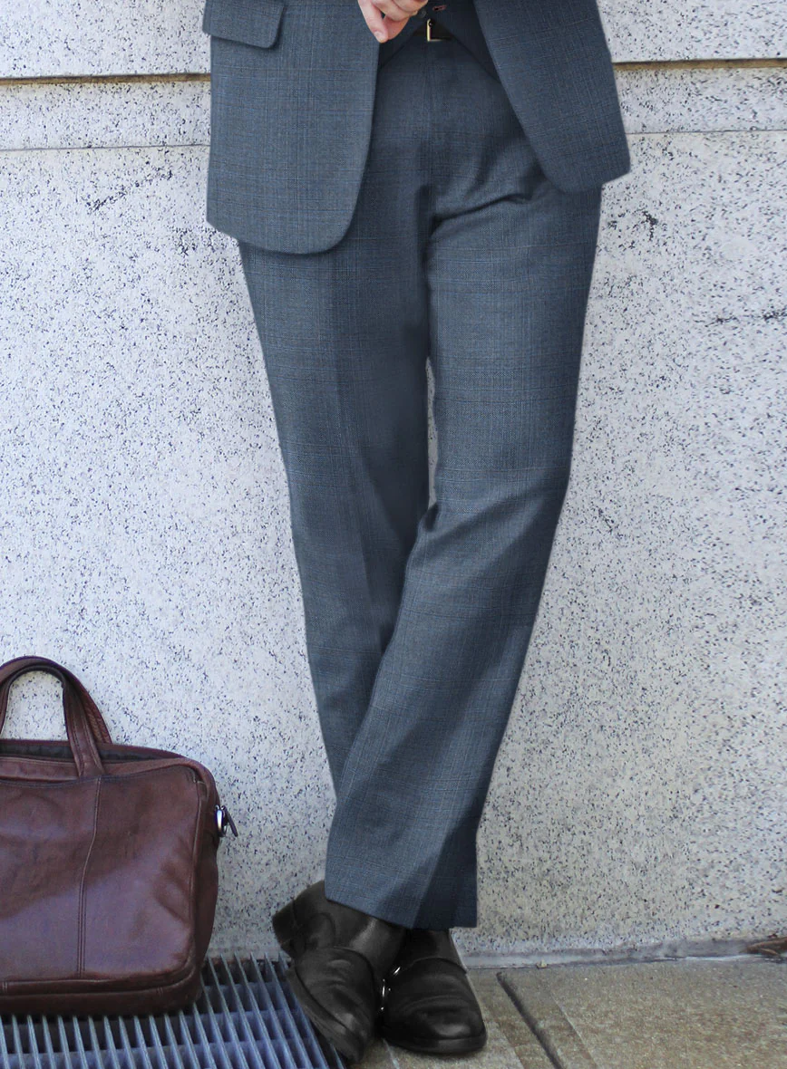 Scabal Londoner Blasi Checks Blue Wool Suit - Image 4