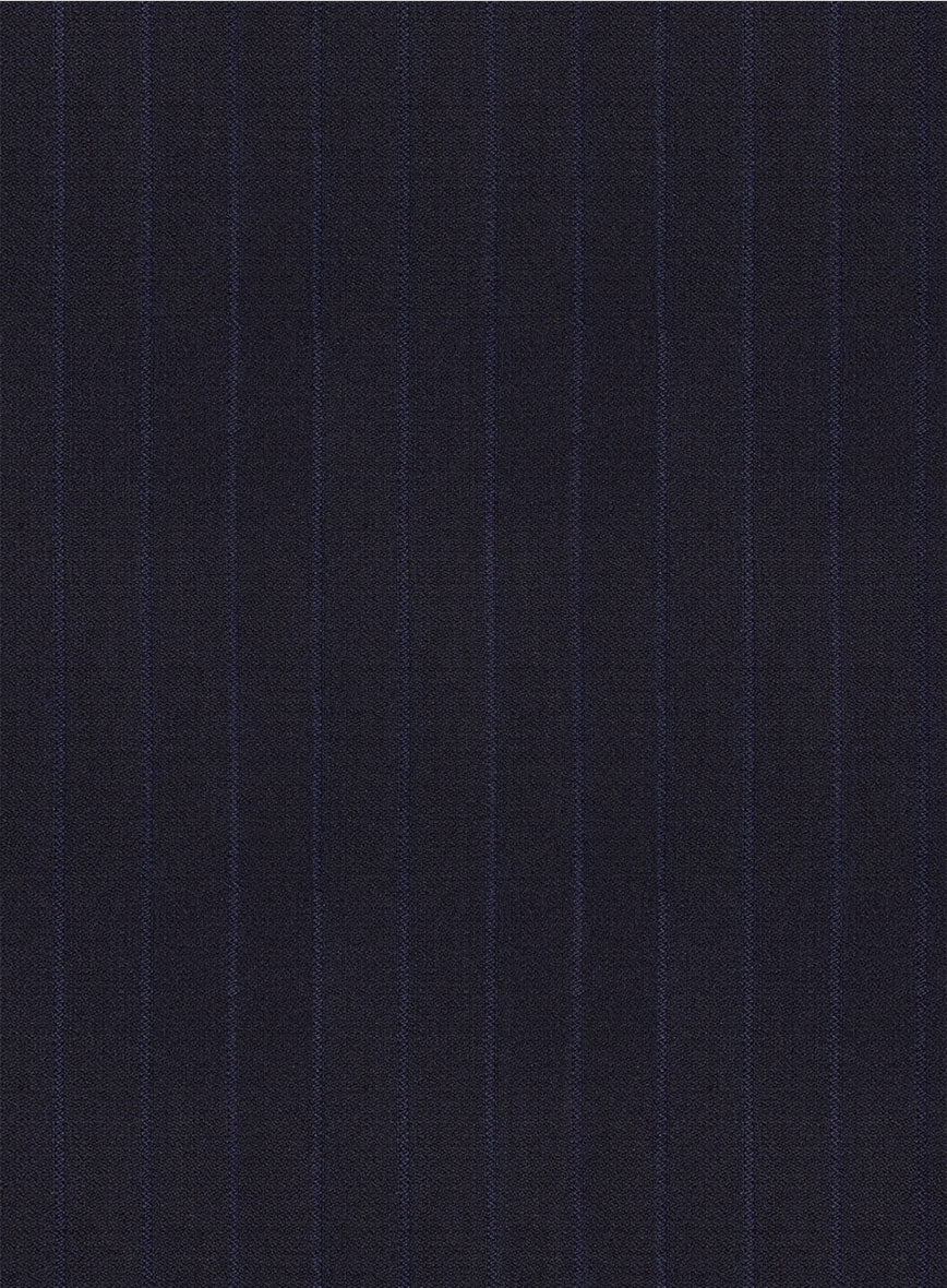 Scabal Londoner Corta Stripe Blue Wool Pants - Image 3