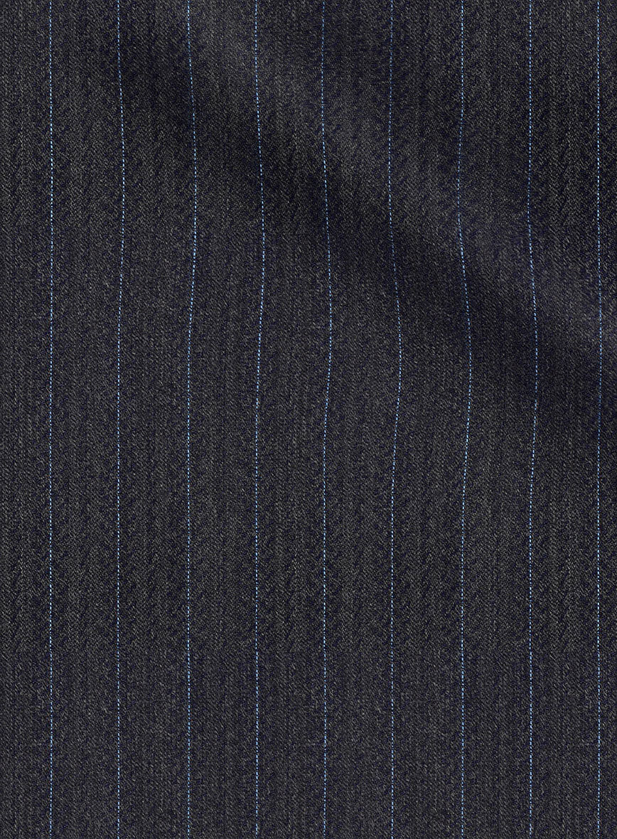 Scabal Londoner Cutina Stripe Blue Wool Pants - Image 3