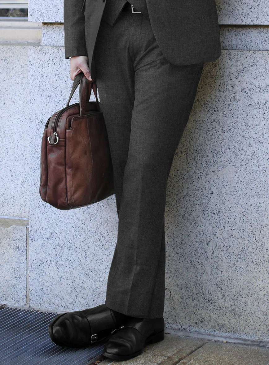 Scabal Londoner Dark Gray Wool Pants - Image 2