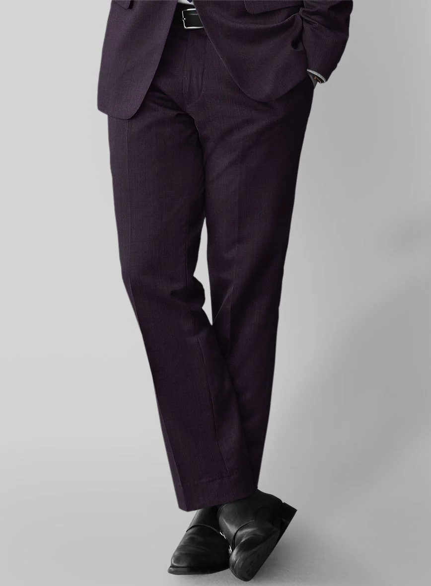 Scabal Londoner Eggplant Wool Pants - Image 2