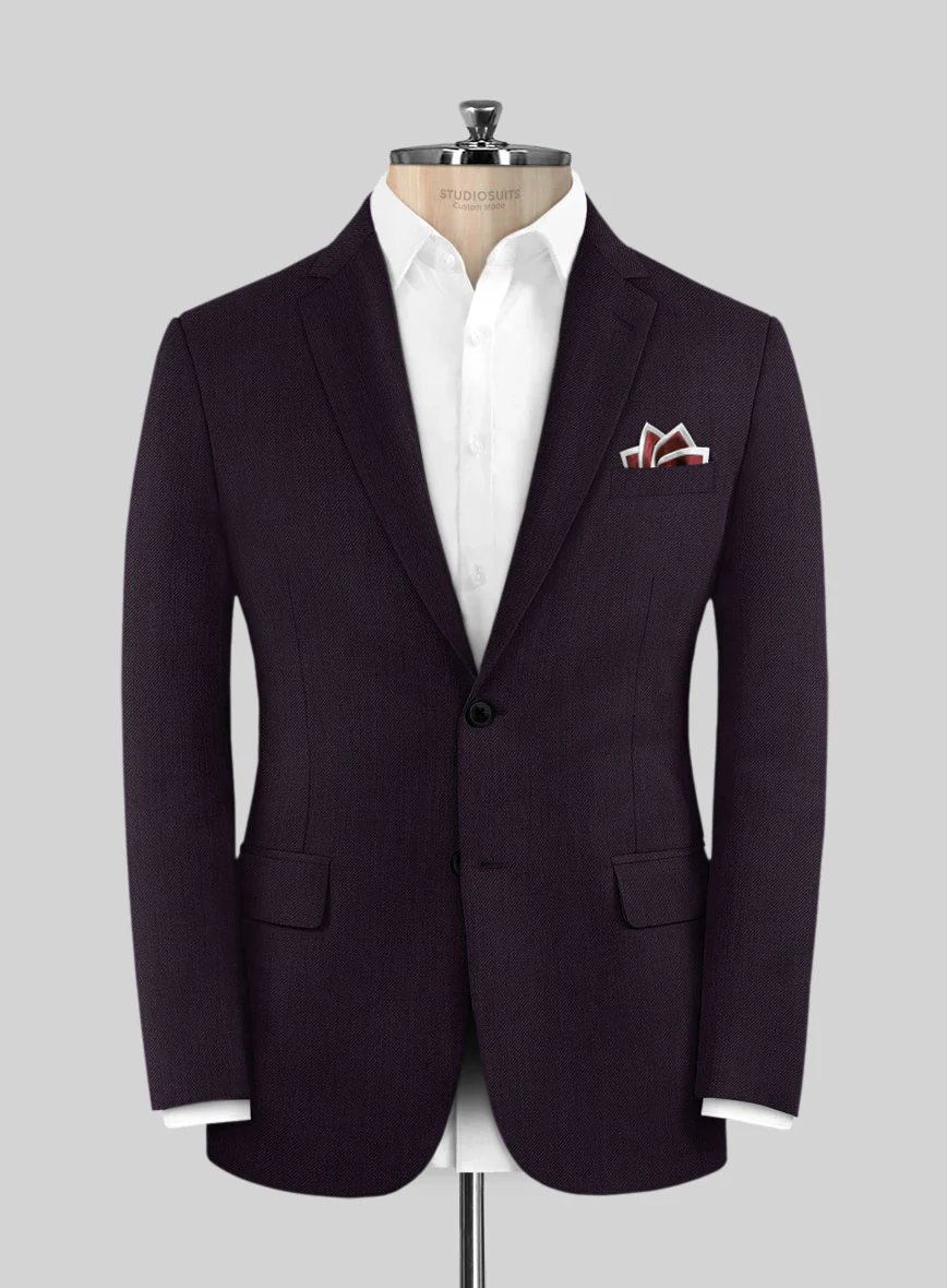 Scabal Londoner Eggplant Wool Suit - Image 3