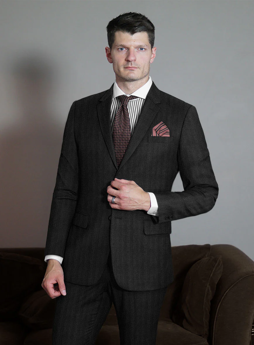 Scabal Londoner Emingo Stripe Charcoal Wool Suit - Image 2