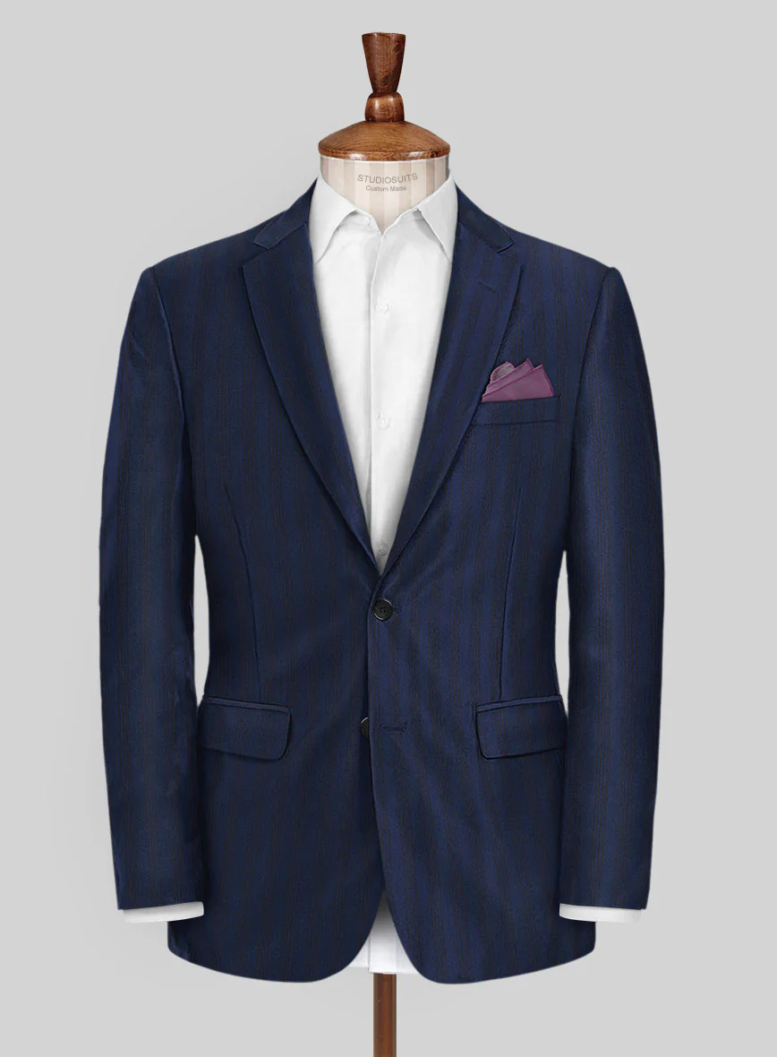Scabal Londoner Ilianti Stripe Blue Wool Suit - Image 3