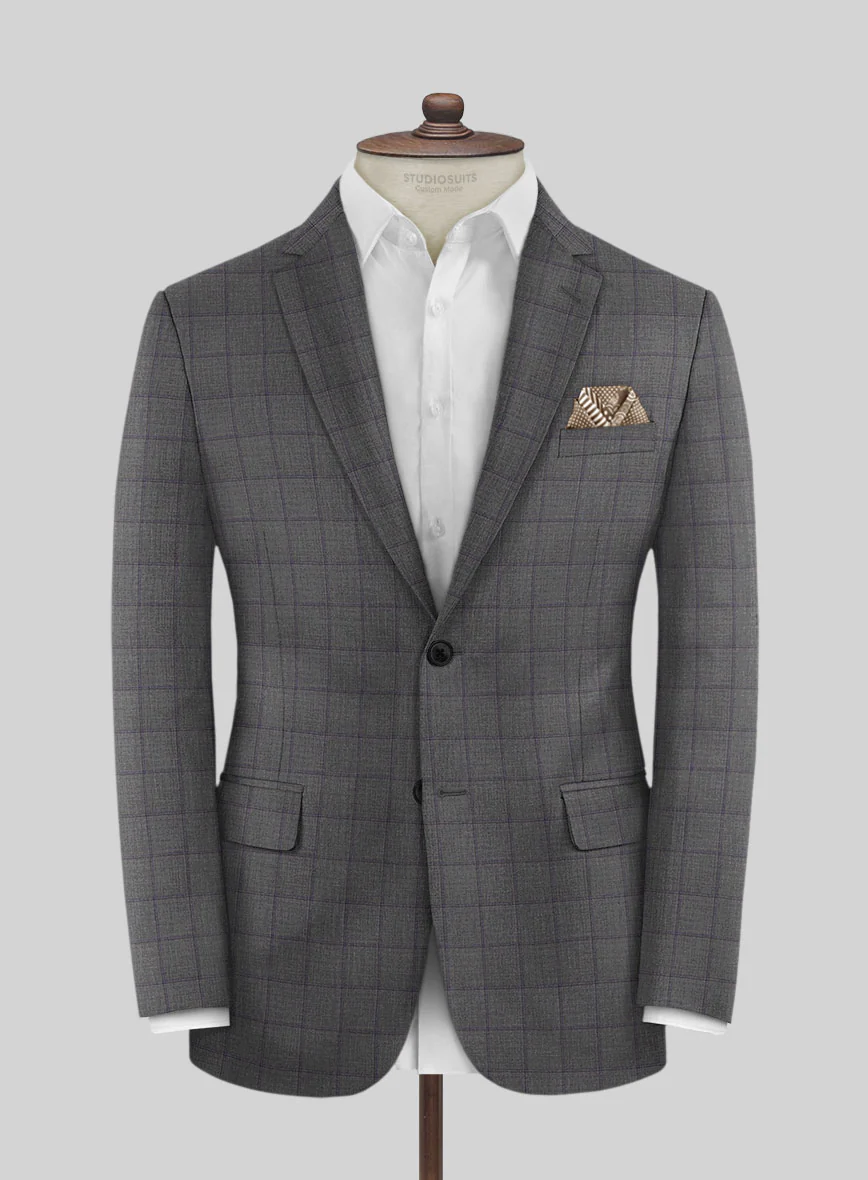 Scabal Londoner Inagi Checks Gray Wool Suit - Image 3
