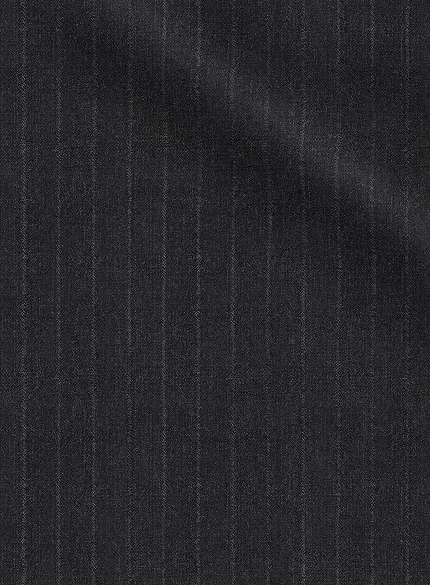 Scabal Londoner Isai Stripe Charcoal Wool Jacket - Image 2