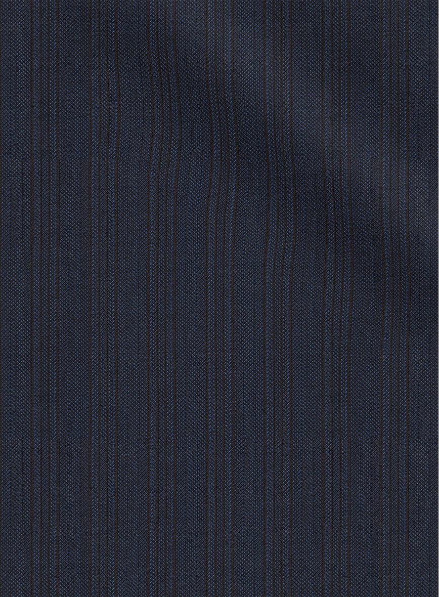 Scabal Londoner Jolge Stripe Blue Wool Jacket - Image 3