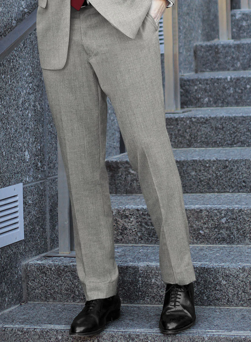 Scabal Londoner Light Gray Wool Pants - Image 2