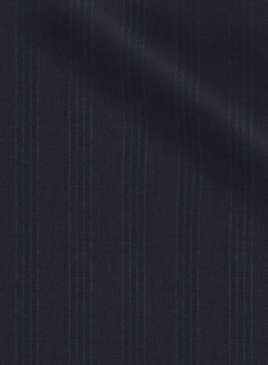 Scabal Londoner Manpa Stripe Blue Wool Pants - Image 3