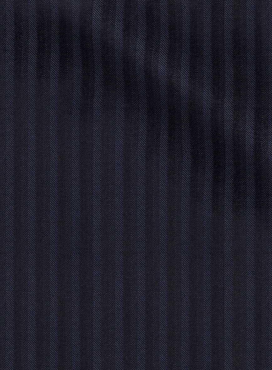 Scabal Londoner Nicaso Stripe Blue Wool Pants - Image 3