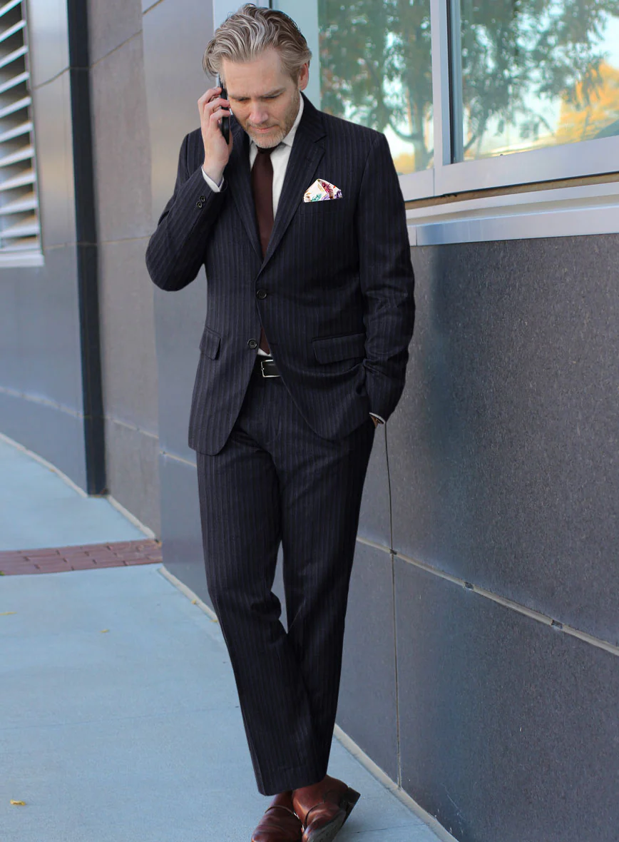 Scabal Londoner Nicaso Stripe Blue Wool Suit - Image 2