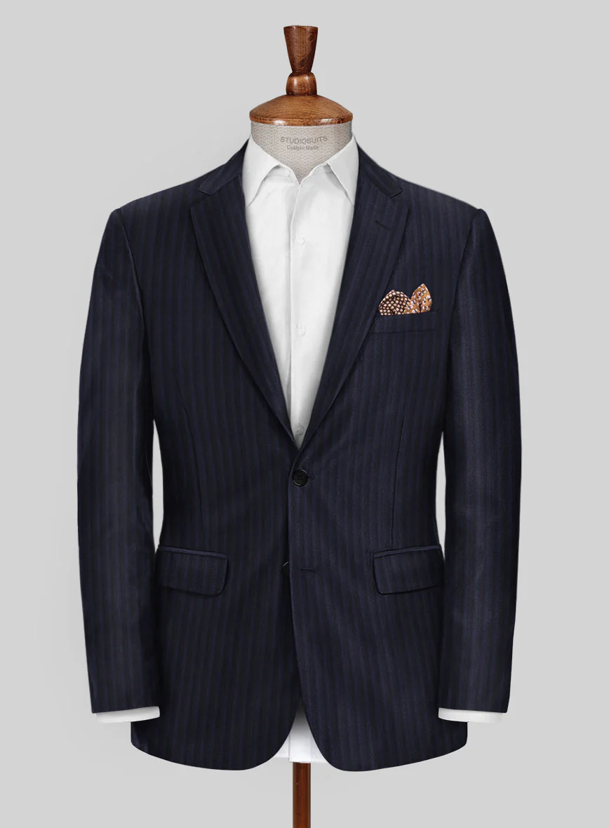 Scabal Londoner Nicaso Stripe Blue Wool Suit - Image 3
