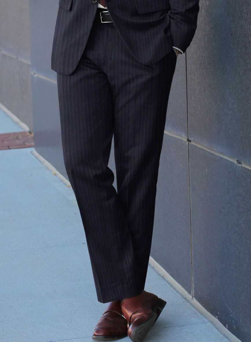 Scabal Londoner Nicaso Stripe Blue Wool Suit - Image 4