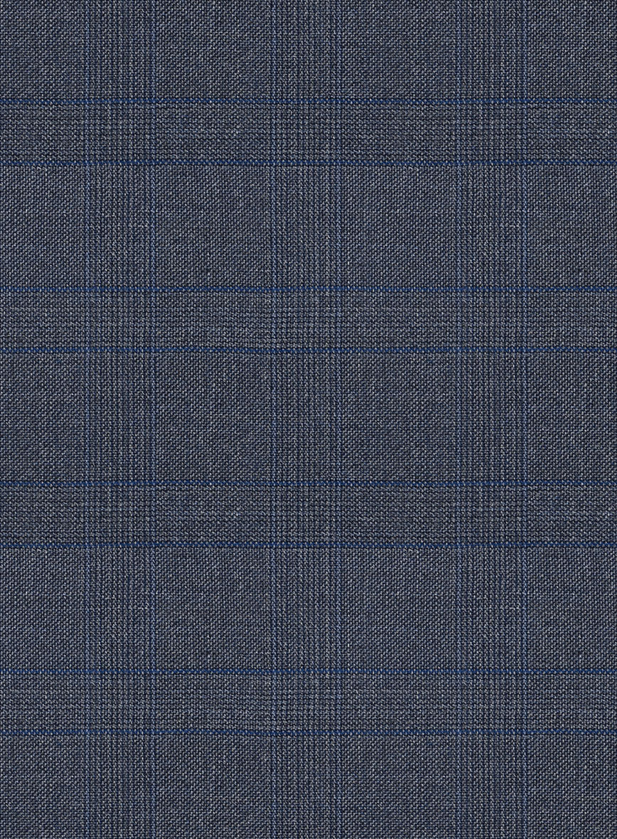 Scabal Londoner Olfoda Checks Blue Wool Suit - Image 6