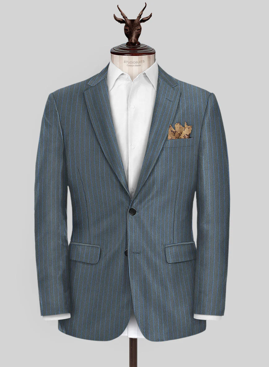 Scabal Londoner Prutna Stripe Gray Wool Suit - Image 3