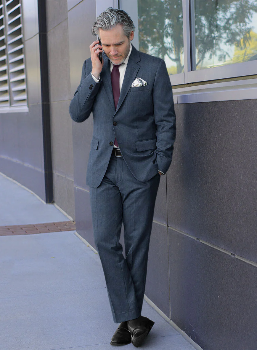 Scabal Londoner Rez Stripe Blue Wool Suit - Image 2