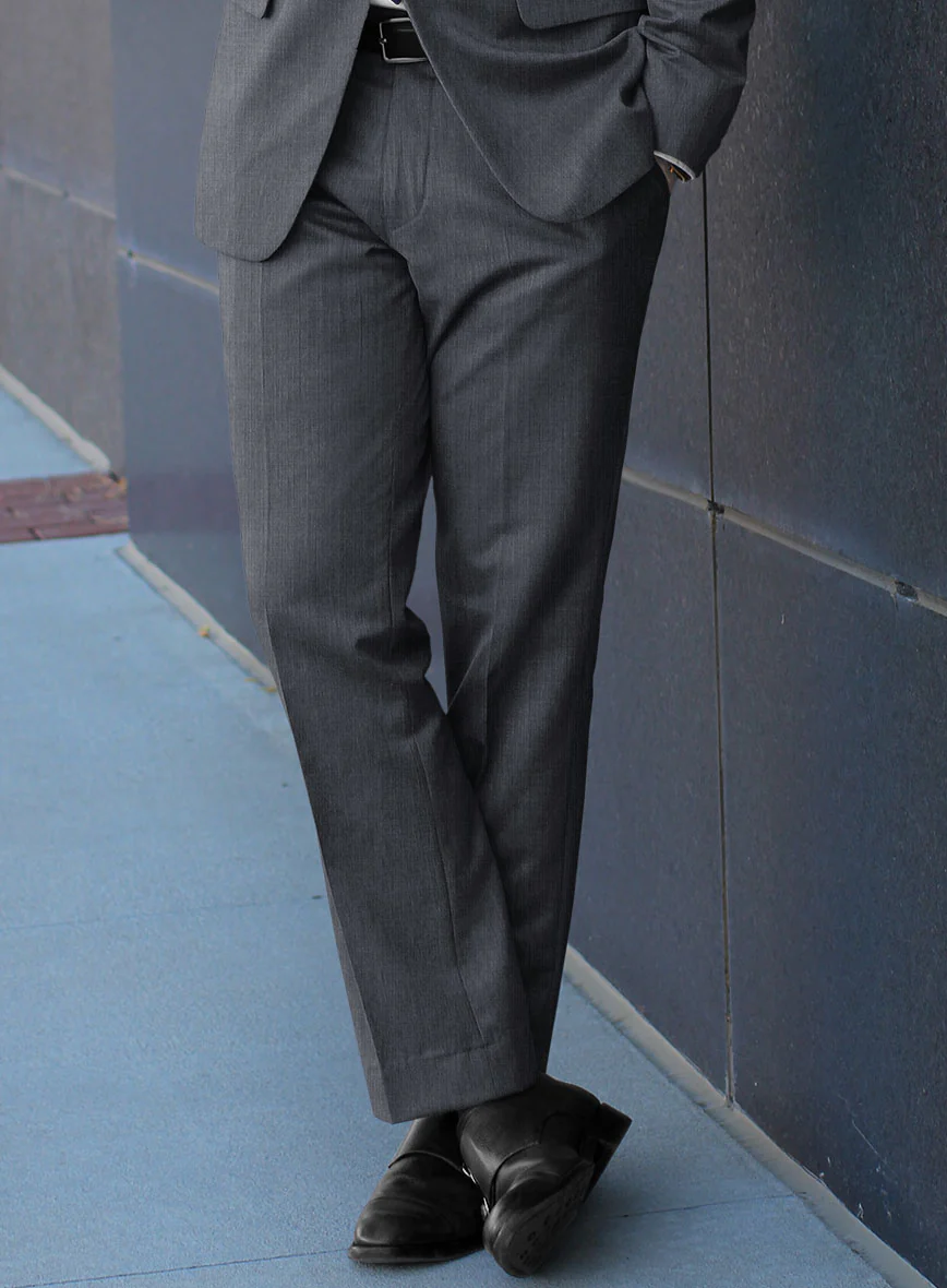 Scabal Londoner Shico Stripe Gray Wool Pants - Image 2