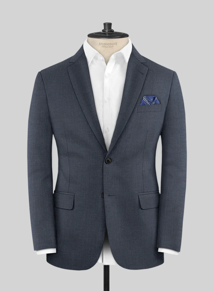 Scabal Londoner Space Blue Wool Suit - Image 3