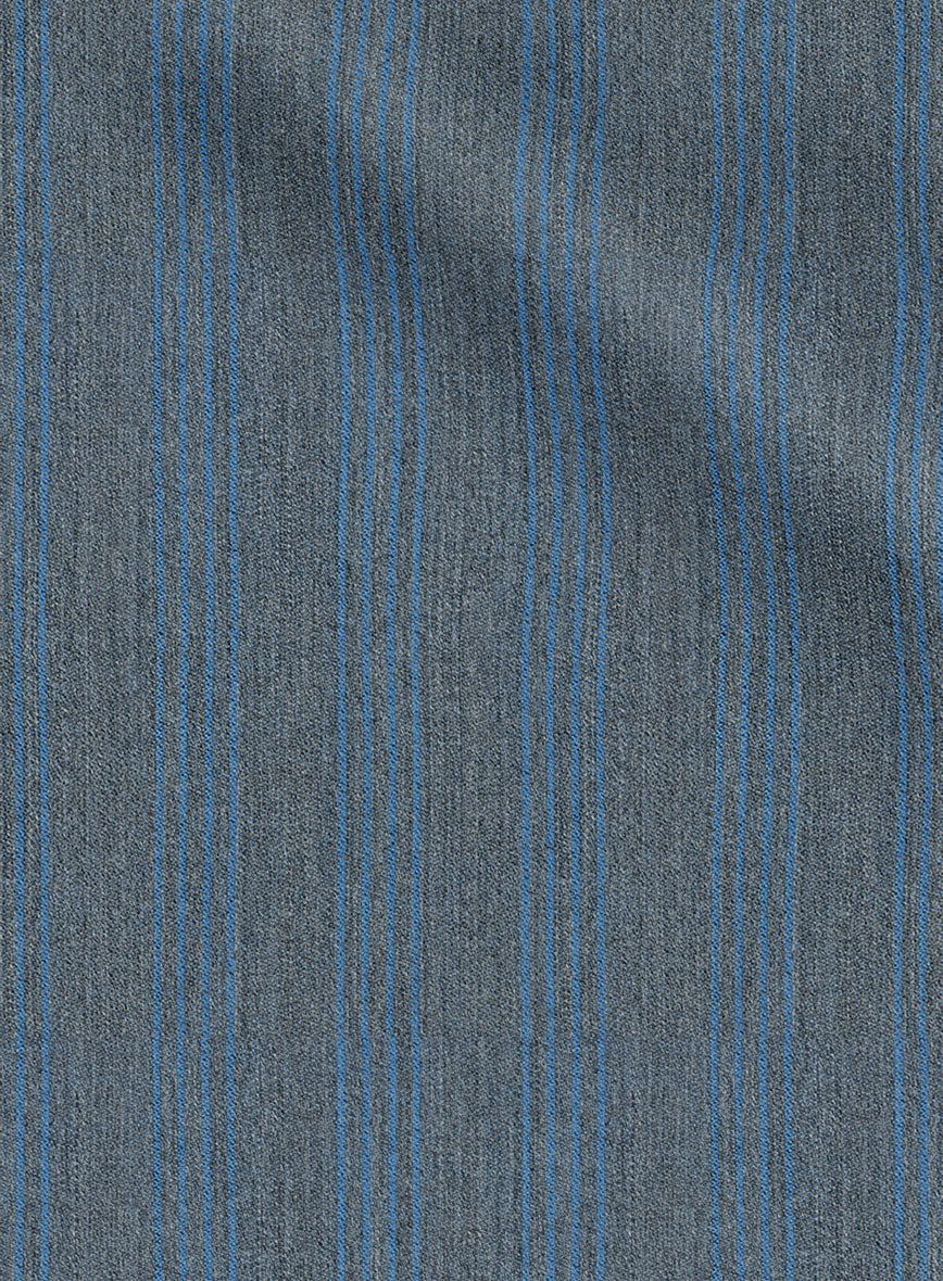 Scabal Londoner Struci Stripe Gray Wool Pants - Image 3