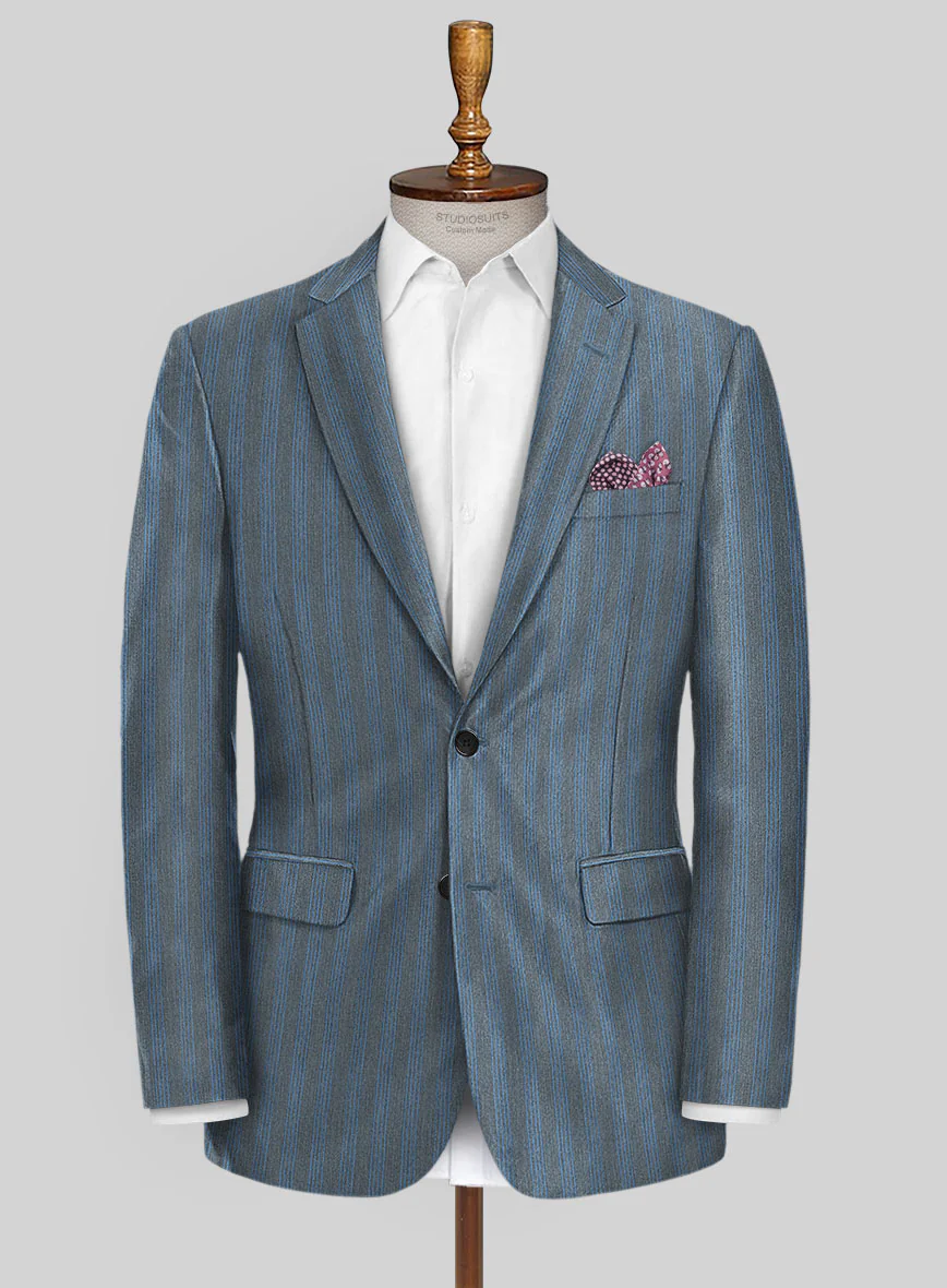 Scabal Londoner Struci Stripe Gray Wool Suit - Image 3