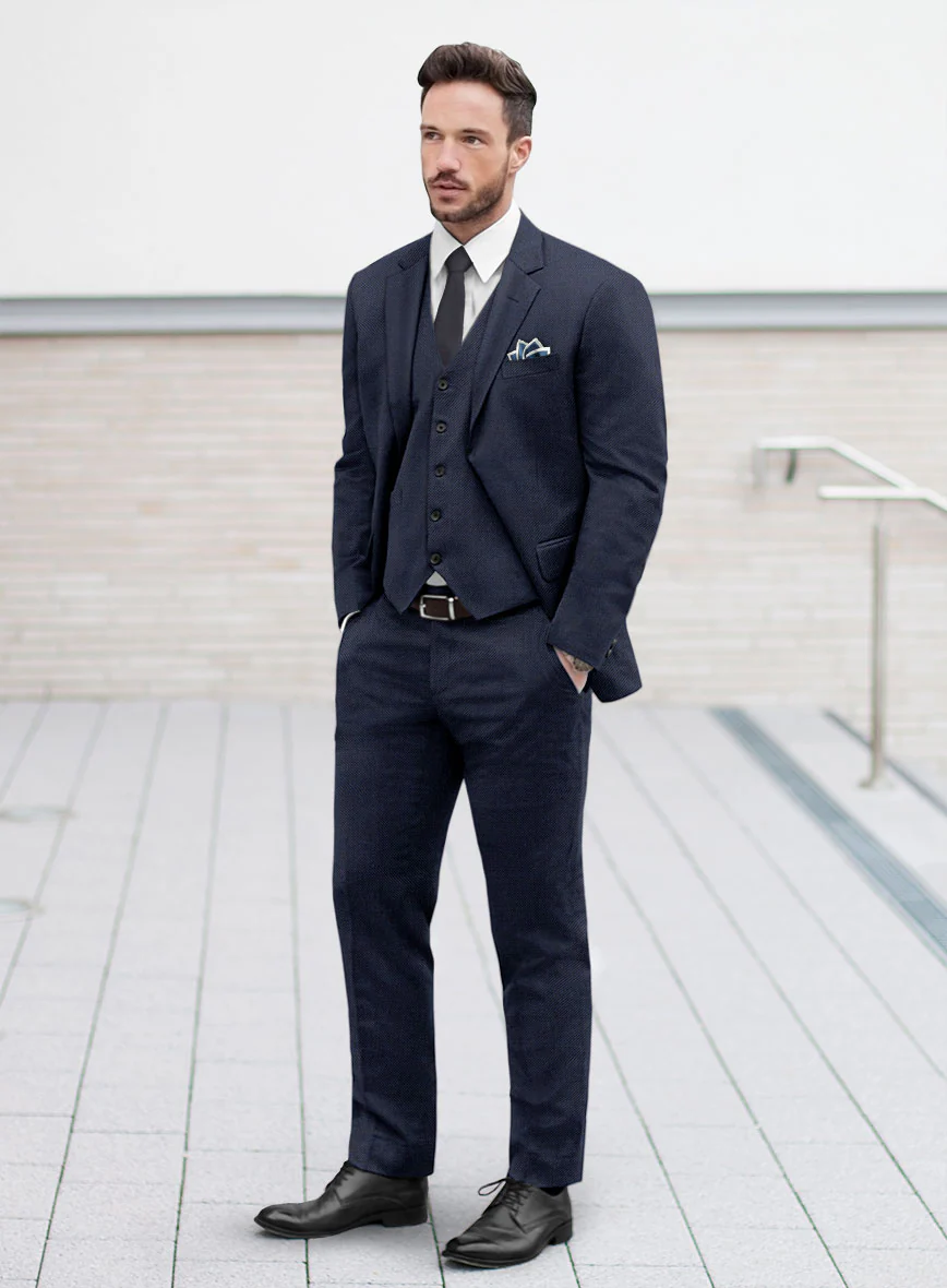 Scabal Londoner Twill Dark Blue Wool Suit - Image 2