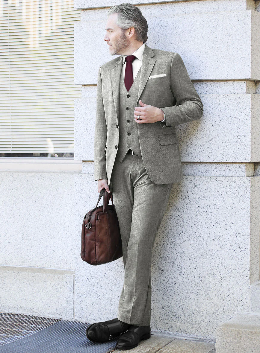 Scabal Londoner Twill Gray Wool Suit - Image 2