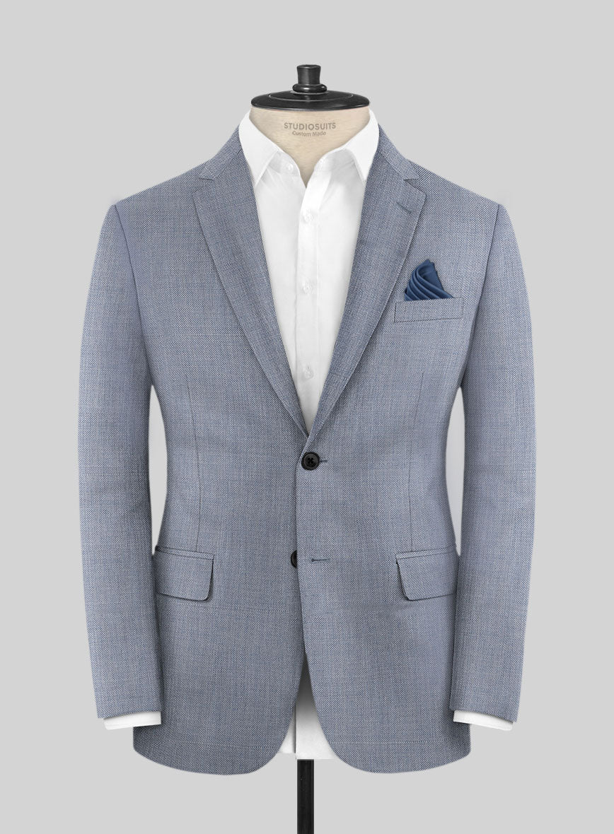 Scabal Londoner Twill Light Blue Wool Suit - Image 3