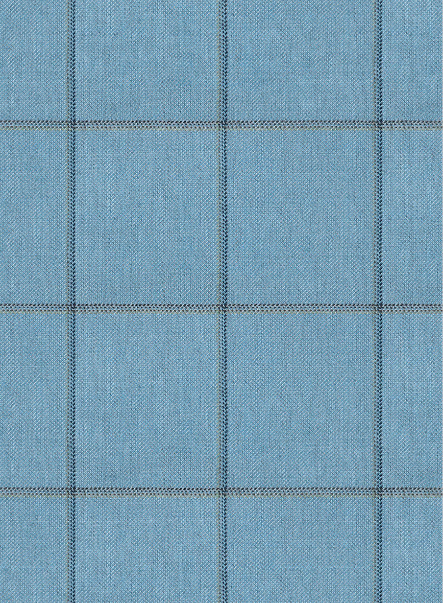 Scabal Londoner Windowpane Blue Wool Suit - Image 5