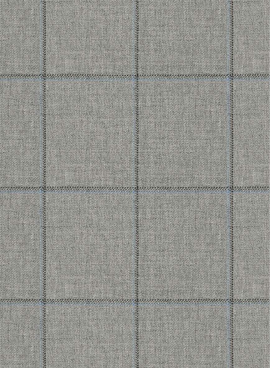 Scabal Londoner Windowpane Light Gray Wool Suit - Image 6