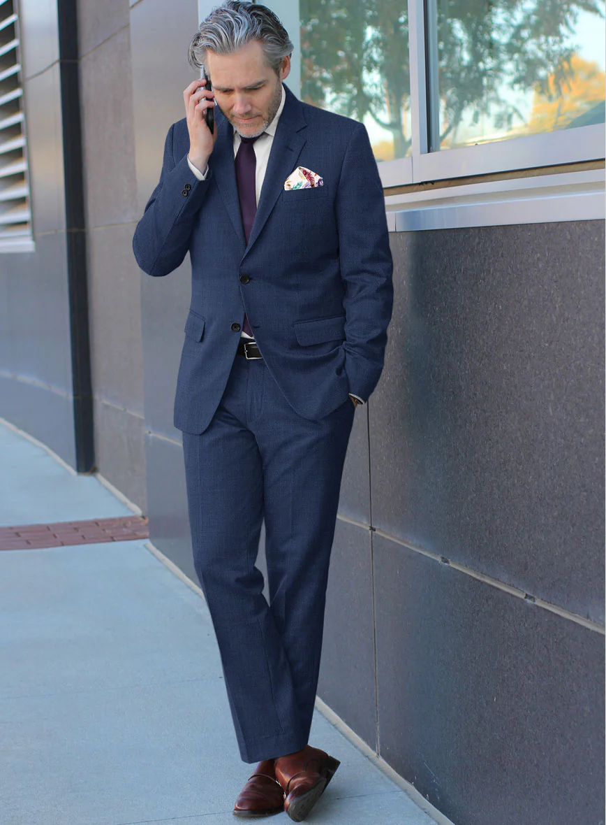 Scabal Lucin Twill Blue Wool Suit - Image 2