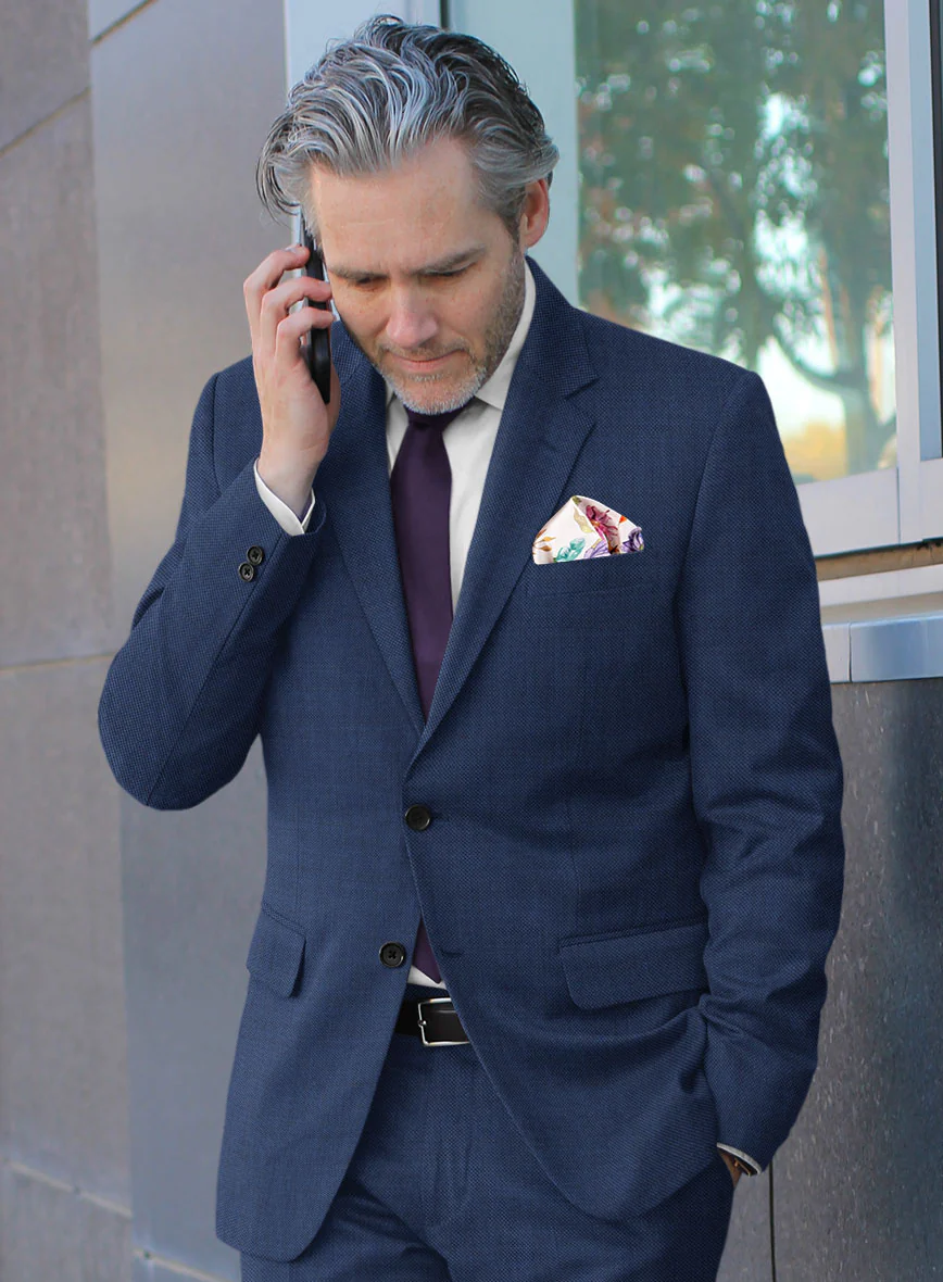 Scabal Lucin Twill Blue Wool Suit - Image 4