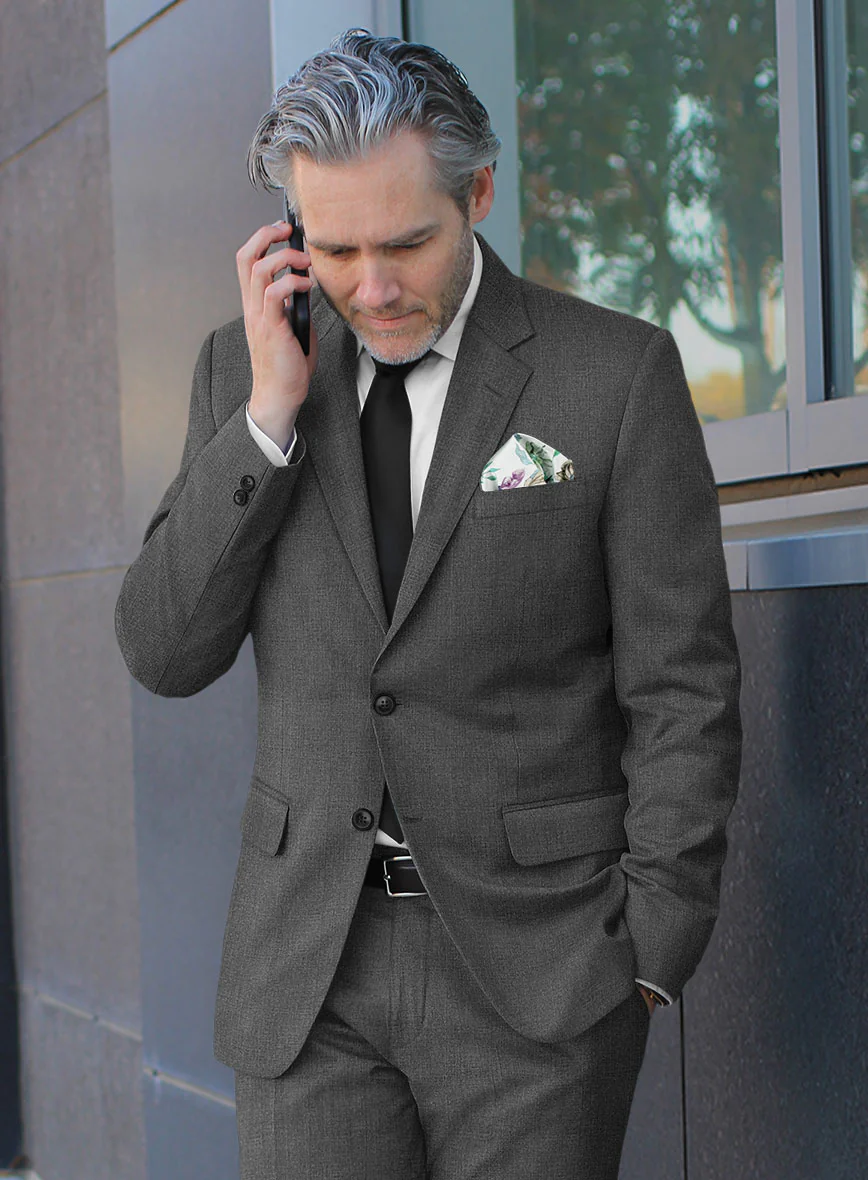 Scabal Manto Checks Gray Wool Suit - Image 5
