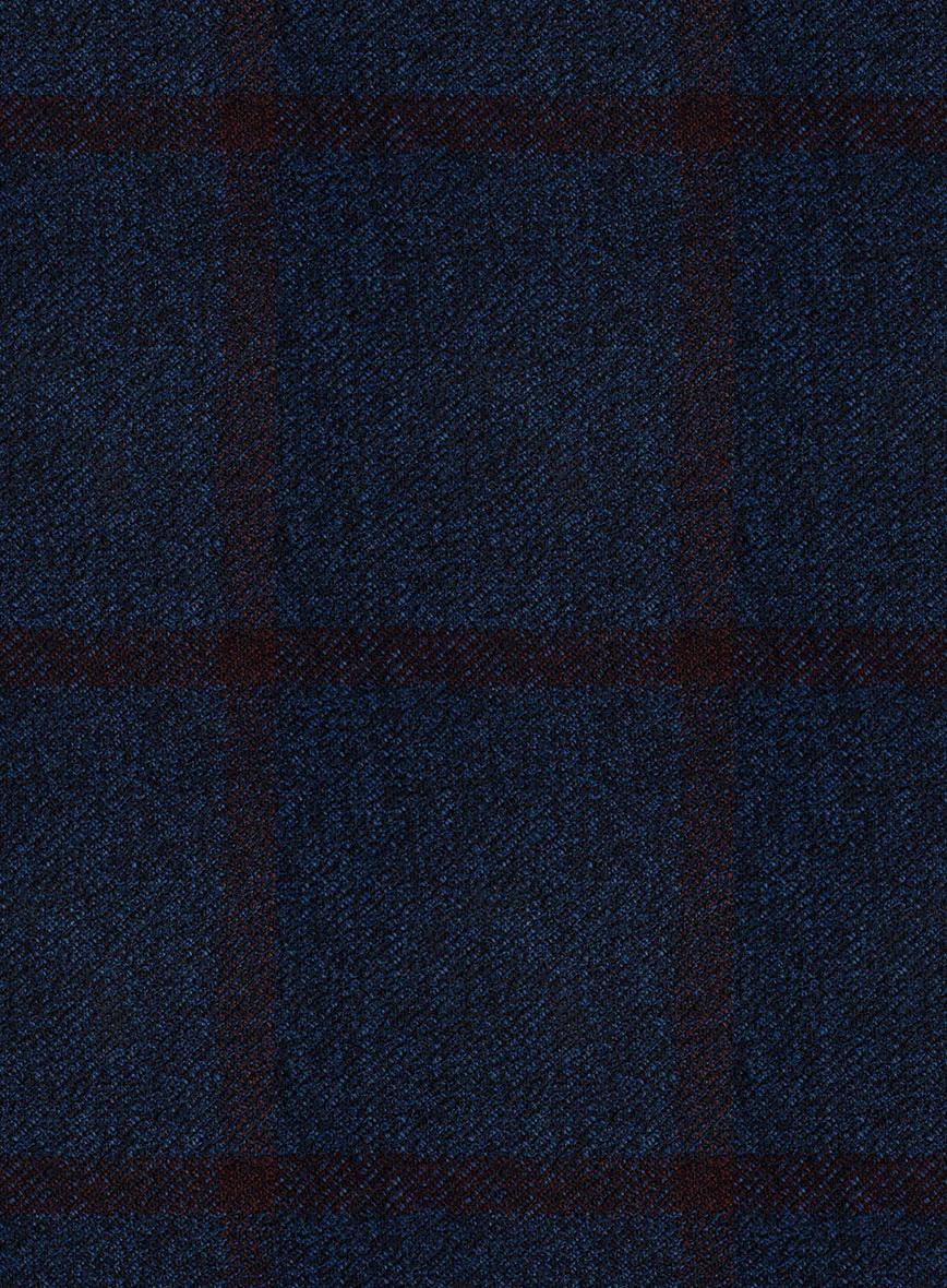 Scabal Marine Blue Checks Wool Jacket - Image 3