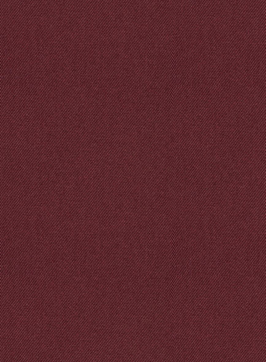 Scabal Maroon Cotton Stretch Pants - Image 2