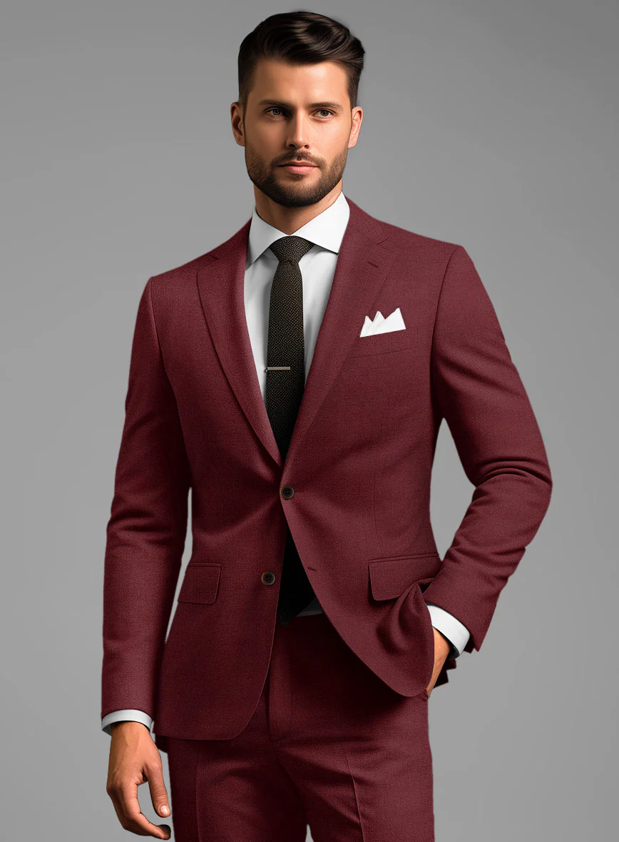 Scabal Maroon Wool Jacket - Image 2