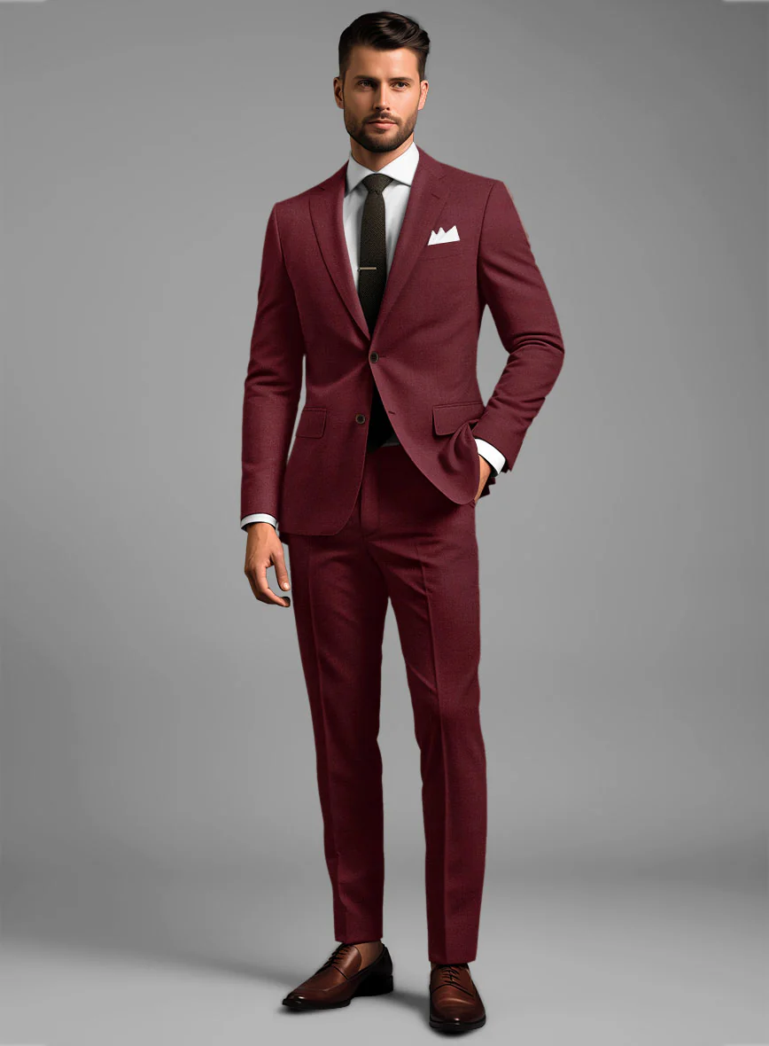 Scabal Maroon Wool Suit - Image 2
