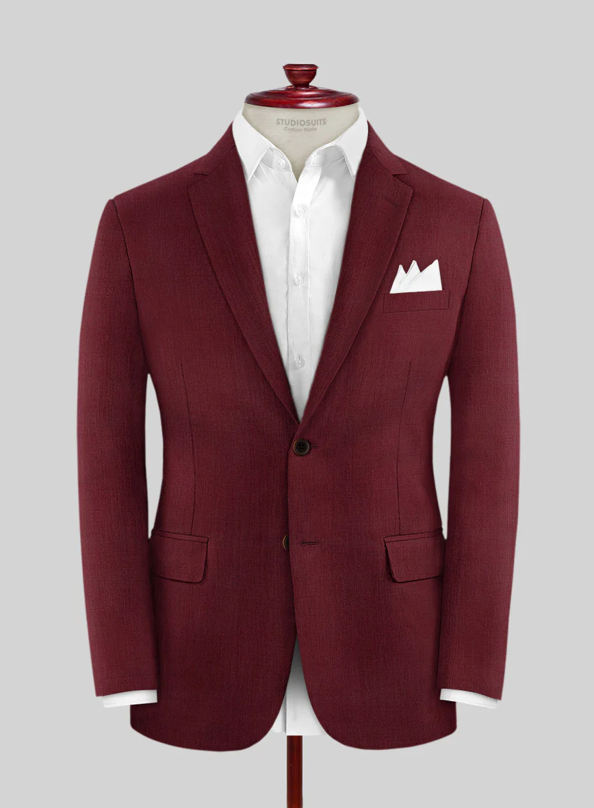 Scabal Maroon Wool Suit - Image 3