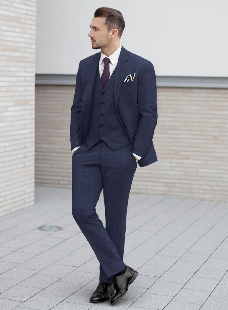 Scabal Merigo Denim Blue Wool Suit - Image 2