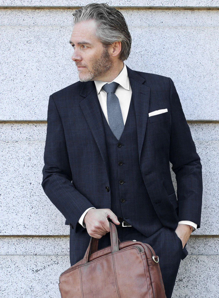 Scabal Mivo Checks Blue Wool Jacket - Image 2
