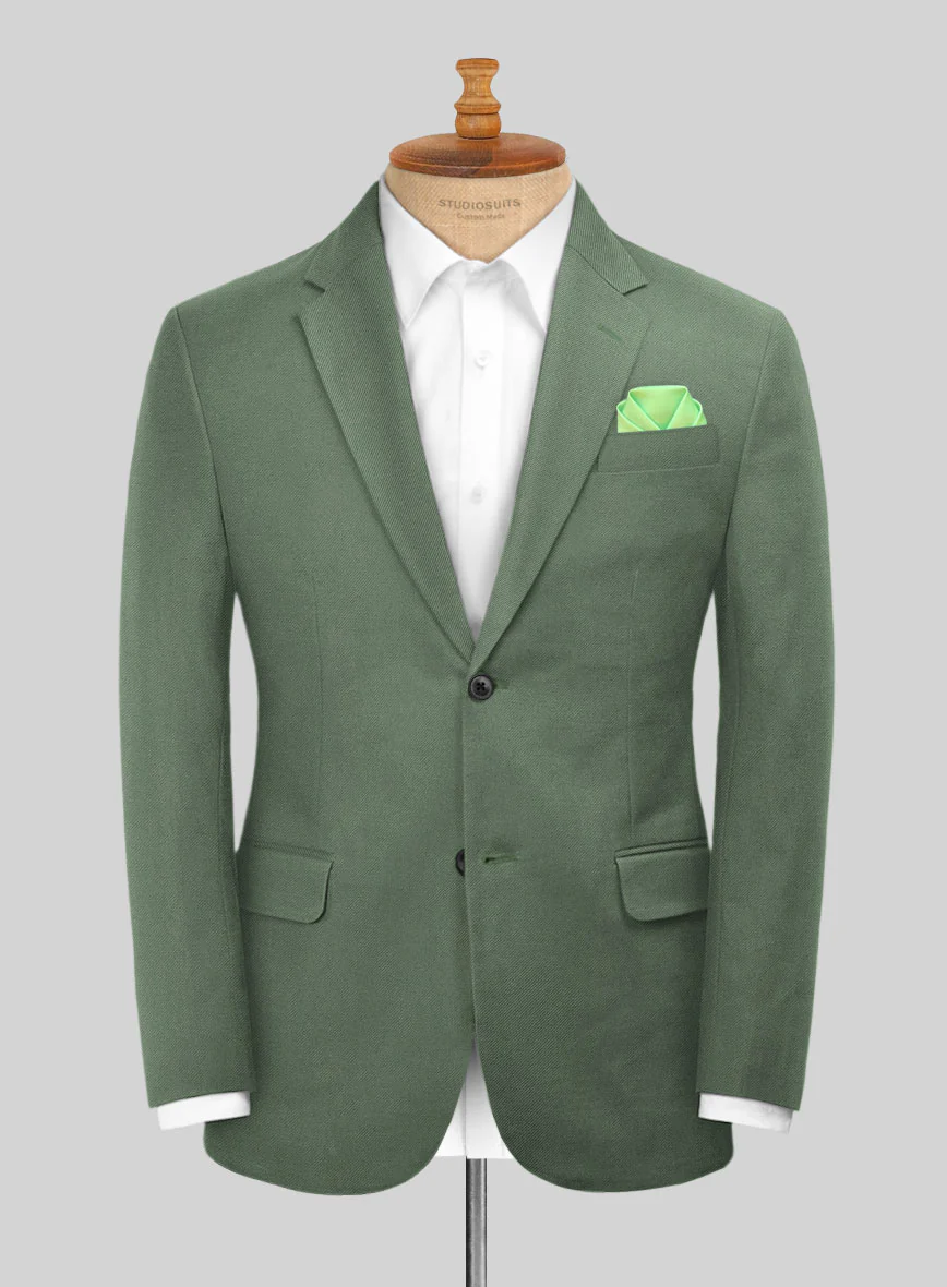 Scabal Moss Green Cotton Stretch Suit - Image 2